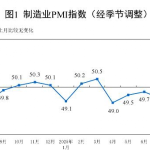 2025年8月份制造业采购经理指数（PMI）为49.4% 比上月上升0.1个百分点 ...